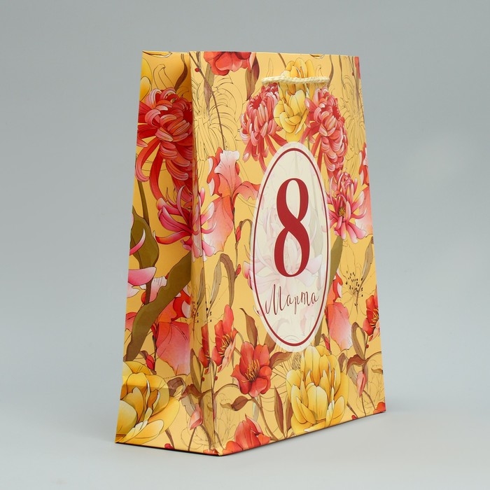Пакет подарочный ламинированный, упаковка, «8 марта», ML 21 х 25 х 8 см Пакет подарочный ламинированный, упаковка, «8 марта», ML 21 х 25 х 8 см