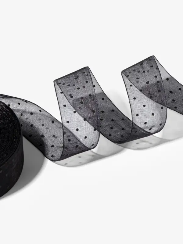 Лента капроновая &laquo;Горох&raquo;, 25 мм, 23&plusmn;1 м, чёрная