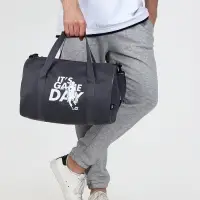 Сумка спортивная на молнии TEXTURA, с подкладкой, длинный ремень, с принтом, маленький размер, серая