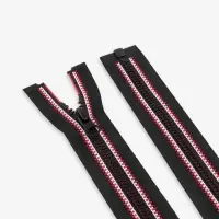 Молния &laquo;Трактор&raquo;, №5, разъёмная, замок автомат, 60 см, чёрная, красная, белая