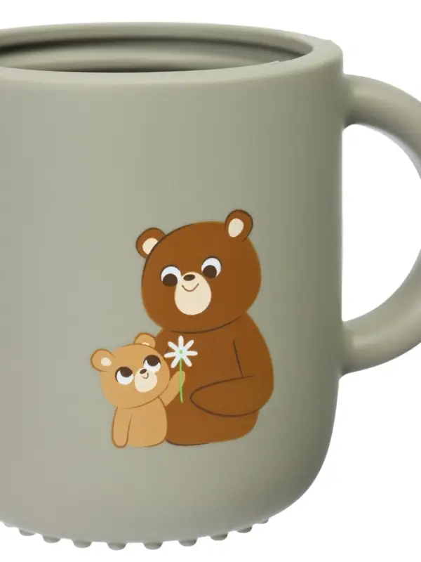 Поильник силиконовый с носиком, с ручками 6+ мес, 200 мл, серый, Крошка Я