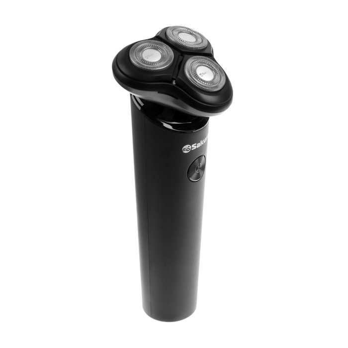 Электробритва Sakura SA-5430BK, 5 Вт, роторная, 3 головки, сухое бритьё, АКБ, чёрная Электробритва Sakura SA-5430BK, 5 Вт, роторная, 3 головки, сухое бритьё, АКБ, чёрная