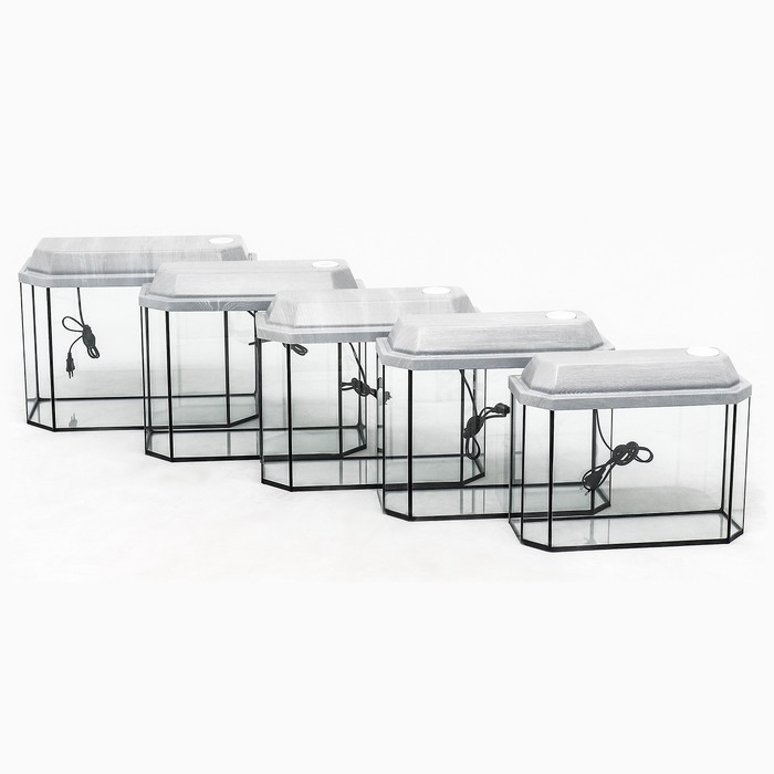 Комплект аквариумов Комплект аквариумов "Матрешка" - 5 шт, Панорамные с крышками, 15 л, 20 л, 25 л, 30 л, 40 л