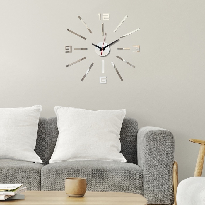Часы настенные интерьерные, 3d  Часы настенные интерьерные, 3d "Лучи", бесшумные, наклейка, большие, d-40 см