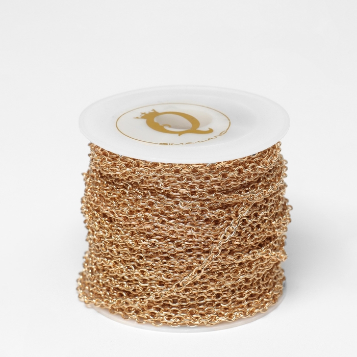 Цепочка железная без карабина на бобине, 0,11×0,11×0,1см, L=10м, якорная, цвет золото Цепочка железная без карабина на бобине, 0,11×0,11×0,1см, L=10м, якорная, цвет золото
