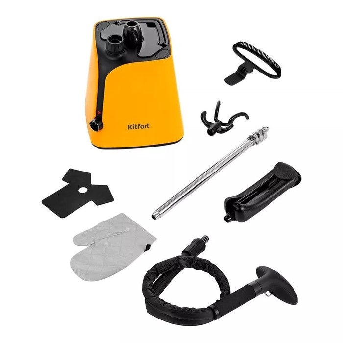 Отпариватель Kitfort KT-9160, напольный, 2000 Вт, 1800 мл, 40 г/мин, чёрно-оранжевый Отпариватель Kitfort KT-9160, напольный, 2000 Вт, 1800 мл, 40 г/мин, чёрно-оранжевый