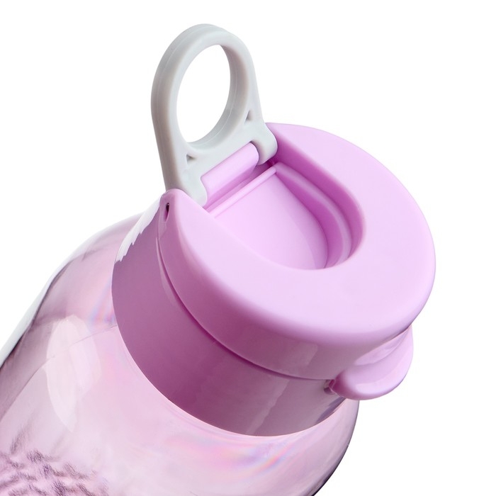 Бутылка для воды спортивная, 650 мл,  Бутылка для воды спортивная, 650 мл, "Флорес", 4.7 х 22 х 7 см, сиреневая