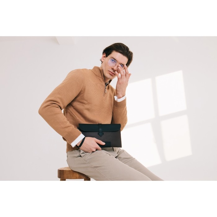 Клатч мужской, цвет чёрный/коричневый Клатч мужской, цвет чёрный/коричневый