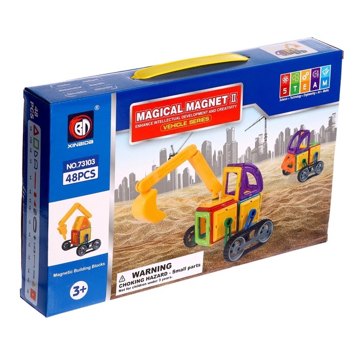 Конструктор магнитный «Магический магнит», 48 деталей Конструктор магнитный «Магический магнит», 48 деталей