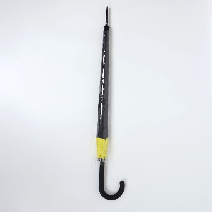 Зонт - трость полуавтоматический «Кант», эпонж, 8 спиц, R = 51/60 см, D = 120 см, цвет чёрный/жёлтый Зонт - трость полуавтоматический «Кант», эпонж, 8 спиц, R = 51/60 см, D = 120 см, цвет чёрный/жёлтый