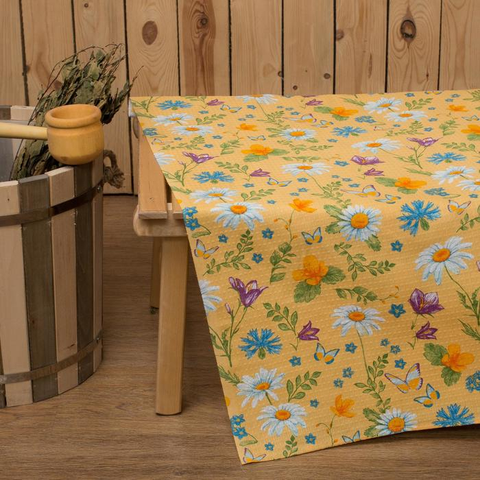 Простыня для бани Простыня для бани "Русское поле" 145х 180 см, хлопок вафельное полотно