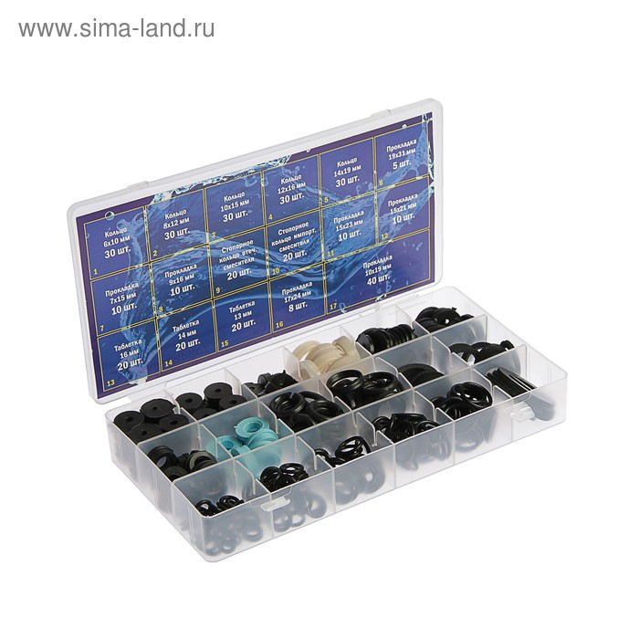 Набор прокладок MasterProf, для смесителя и бытовой сантехники Набор прокладок MasterProf, для смесителя и бытовой сантехники "Сантехник-3", 343 шт.