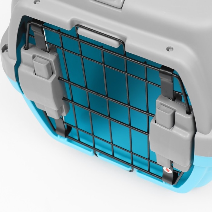 Переноска пластиковая  Переноска пластиковая "Неон" 48х32х29,5 см, вес животного до 12 кг, серо-голубая