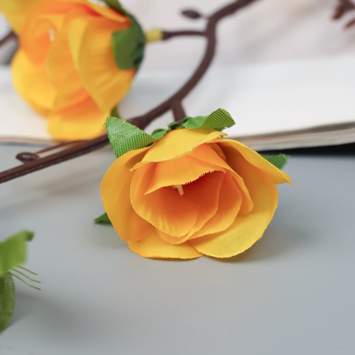 Цветы искусственные Цветы искусственные "Роза мини карнавал" 70х4 см, жёлтый