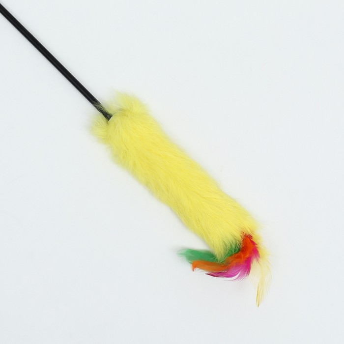 Дразнилка меховая  Дразнилка меховая "Камыш", жёлтая