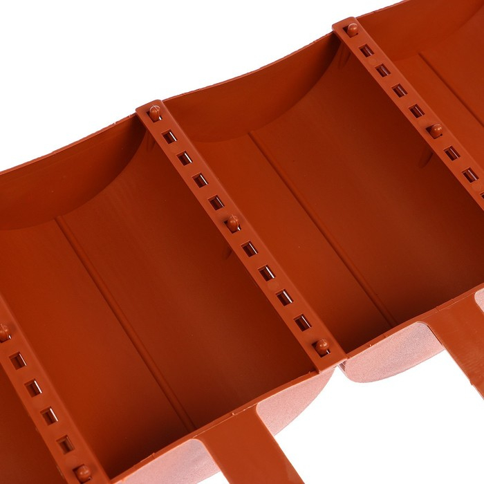 Ограждение декоративное, 24 × 100 см, 10 секций, пластик, терракотовое, «Брёвнышко» Ограждение декоративное, 24 × 100 см, 10 секций, пластик, терракотовое, «Брёвнышко»