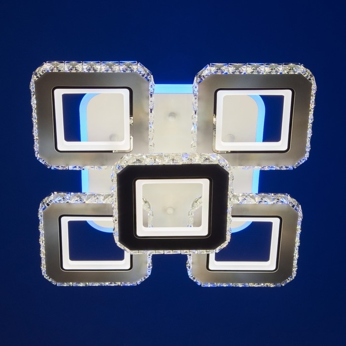 Люстра с ПДУ Люстра с ПДУ "Мия" 5хLED 150Вт 3000-6000К RGB белый 38х38х14см