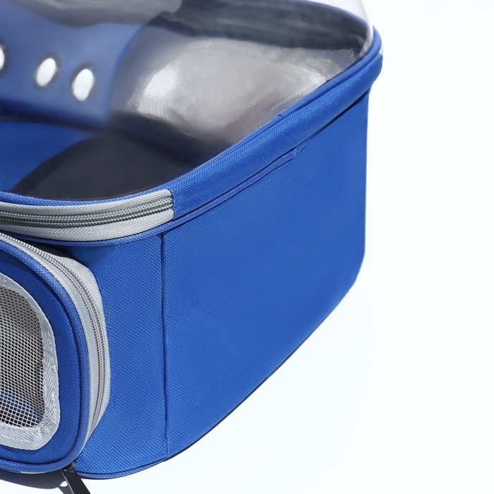 Рюкзак для переноски кошек и собак, прозрачный, 31 х 28 х 42 см, синий Рюкзак для переноски кошек и собак, прозрачный, 31 х 28 х 42 см, синий