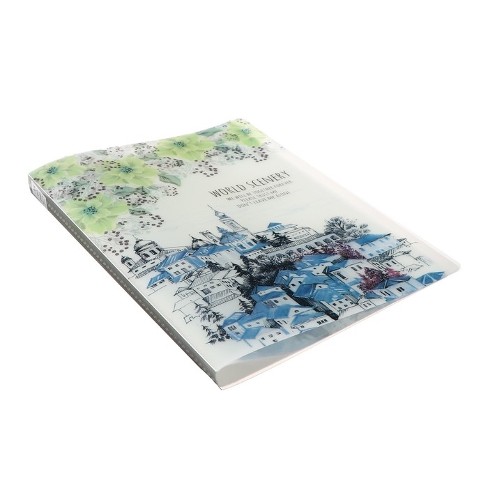 Папка формат А4, с 60 прозрачными файлами Папка формат А4, с 60 прозрачными файлами "Город", МИКС