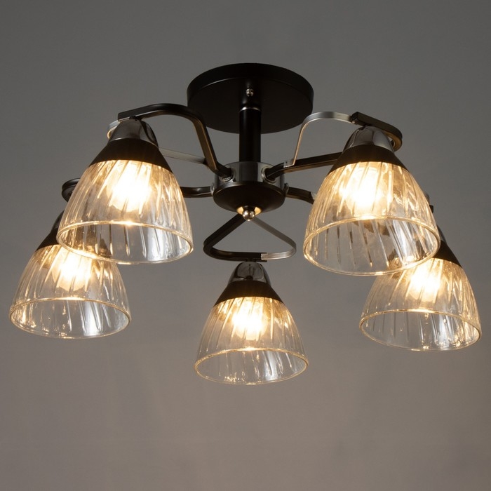 Люстра Люстра "Берн" 5хЕ27 40Вт чёрно-хромовый 56х56х25 см BayerLux