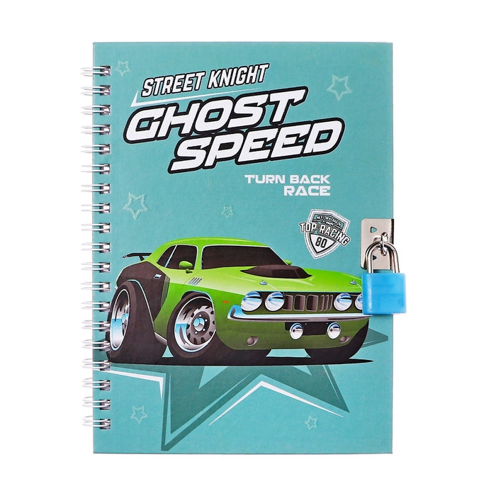 Записная книжка подарочная, 45 листов, линия, на замке, на гребне, Машина зеленая(17,8х13см) 10549 Записная книжка подарочная, 45 листов, линия, на замке, на гребне, Машина зеленая(17,8х13см) 10549