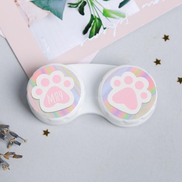 Контейнер для контактных линз Контейнер для контактных линз "Лапки", 6,3 см × 2,5 см