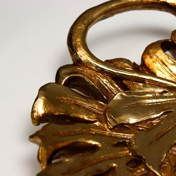 Подставка интерьерная полистоун Подставка интерьерная полистоун "Золотые пальмовые листья" 4х21,5х36 см