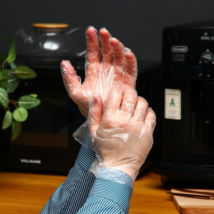 Перчатки полиэтиленовые, в индивидуальной упаковке, 50 пар Перчатки полиэтиленовые, в индивидуальной упаковке, 50 пар