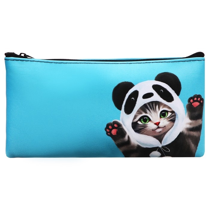 Пенал мягкий, 1 отделение, 108 х 205 мм, плоский, Calligrata ПМП 01-20 Пенал мягкий, 1 отделение, 108 х 205 мм, плоский, Calligrata ПМП 01-20 "Котик панда"