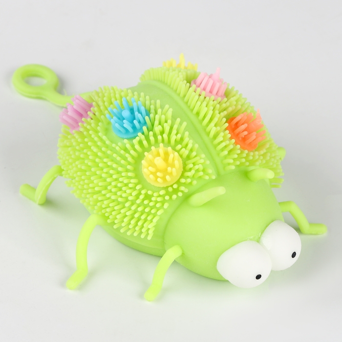 Мяч детский резиновый ёжка световой «Божья коровка», цвета МИКС , в шоубоксе