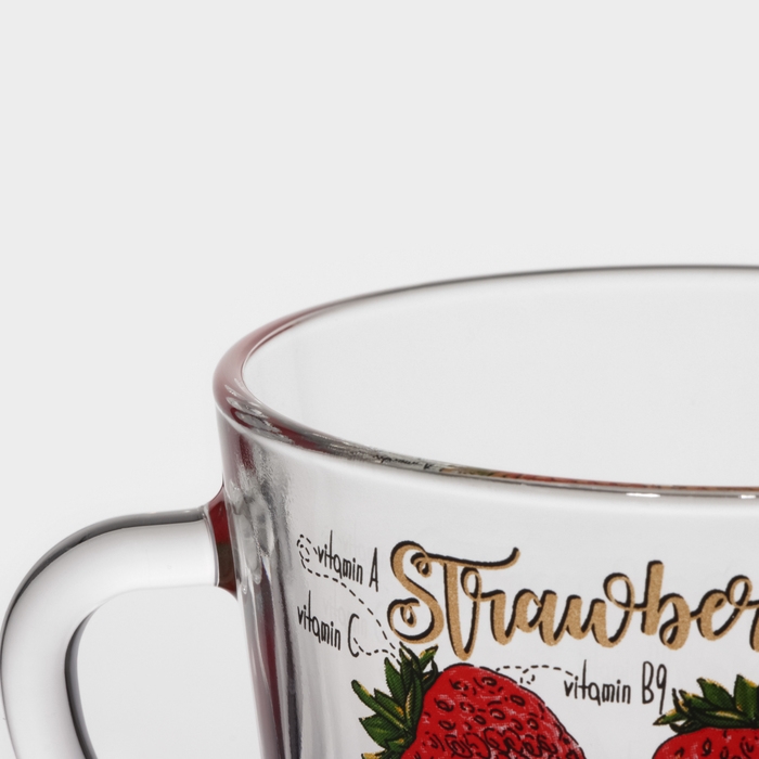 Кружка стеклянная «Полезные фрукты», 200 мл, рисунок МИКС