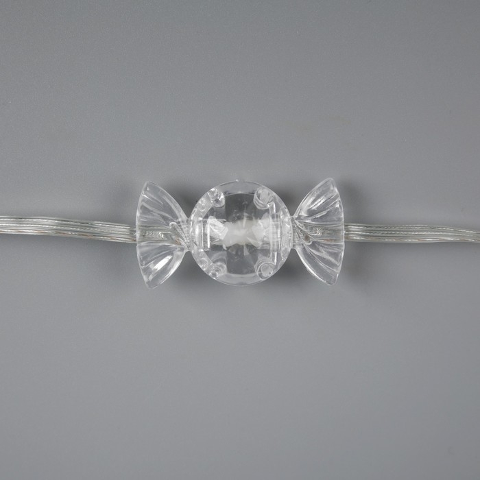 Умная гирлянда «Нить» 10 м с насадками «Конфетки», IP20, прозрачная нить, 66 LED, свечение RGB, USB