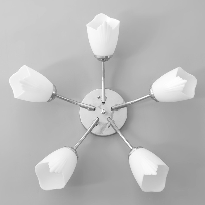 Люстра Оникс 5х15Вт E27 хром 52х52х15см BayerLux Люстра Оникс 5х15Вт E27 хром 52х52х15см BayerLux