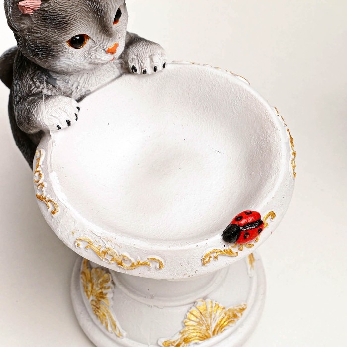 Фигура - подставка для мелочей Фигура - подставка для мелочей "Котик с вазой" 21х13х20см