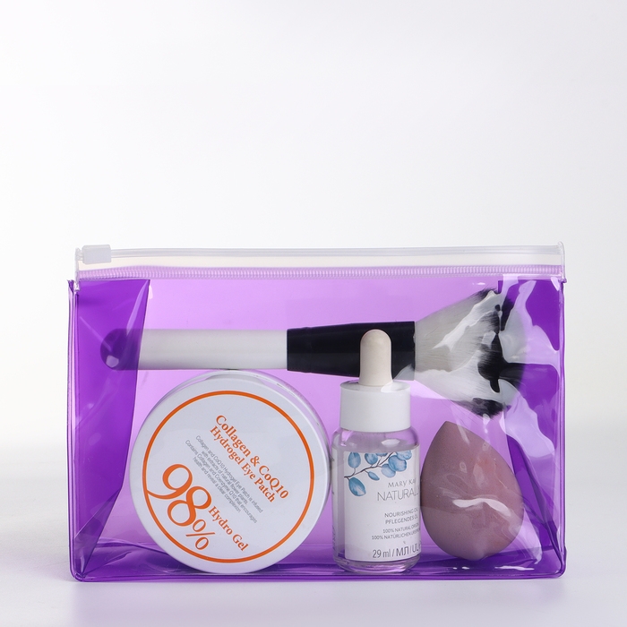 Косметичка с застёжкой зип-лок, цвет фиолетовый Косметичка с застёжкой зип-лок, цвет фиолетовый