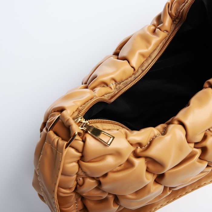 Сумка-багет на молнии, цвет бежевый Сумка-багет на молнии, цвет бежевый