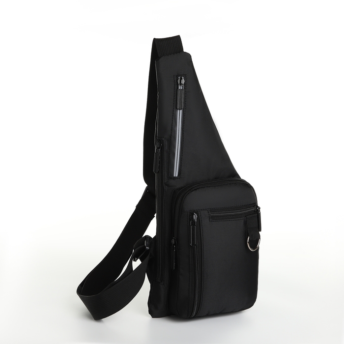 Сумка-слинг мужская из текстиля, цвет чёрный Сумка-слинг мужская из текстиля, цвет чёрный