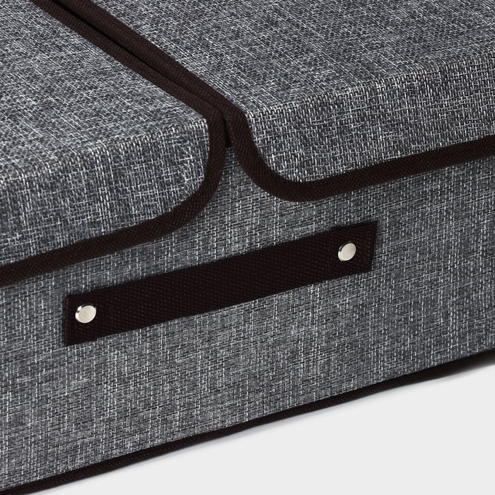 Короб стеллажный для хранения с двойной крышкой Доляна «Тэри», 36×25×16 см, цвет серый Короб стеллажный для хранения с двойной крышкой Доляна «Тэри», 36×25×16 см, цвет серый