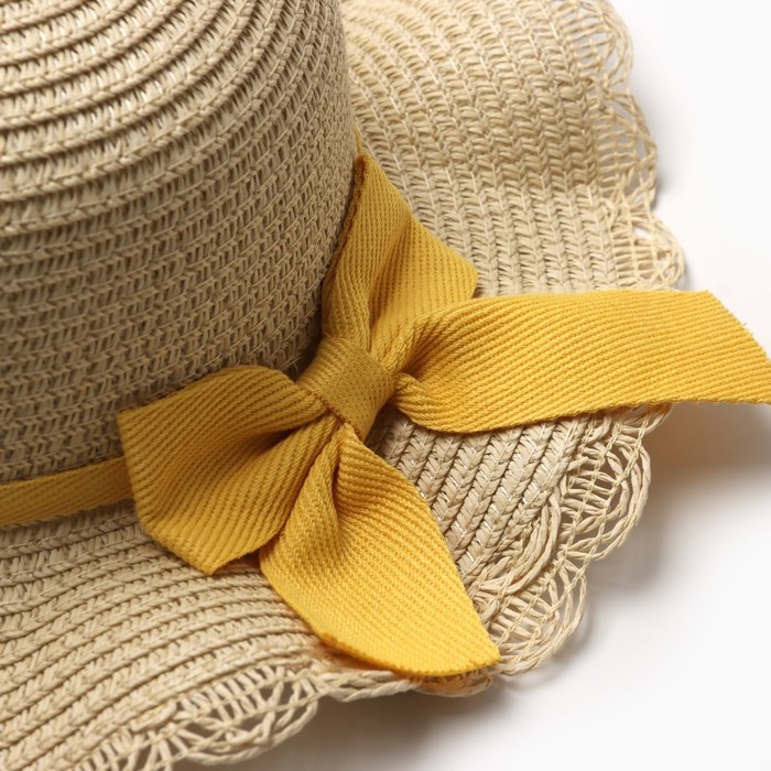 Шляпа для девочки с бантом MINAKU, р-р 52, цв.светло-коричневый Шляпа для девочки с бантом MINAKU, р-р 52, цв.светло-коричневый