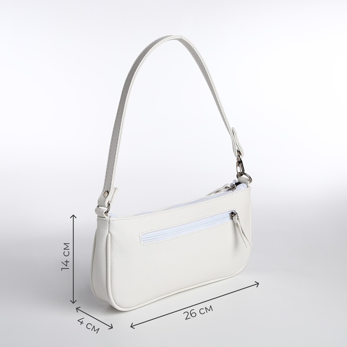 Сумка женская TEXTURA, багет, маленький размер, цвет белый Сумка женская TEXTURA, багет, маленький размер, цвет белый