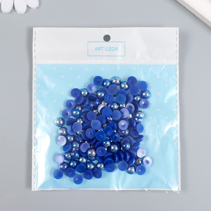 Декор для творчества пластик Декор для творчества пластик "Половинки бусин. Синяя гамма" 20 гр 0,8х0,8 см