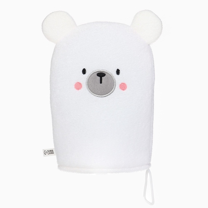 Детская мочалка для купания «Медвежонок», махра Детская мочалка для купания «Медвежонок», махра