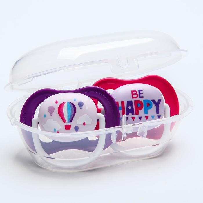 Пустышка ultra air Lime, Be happy/Воздушный шар, 6-18 мес, 2 шт, для девочек Пустышка ultra air Lime, Be happy/Воздушный шар, 6-18 мес, 2 шт, для девочек