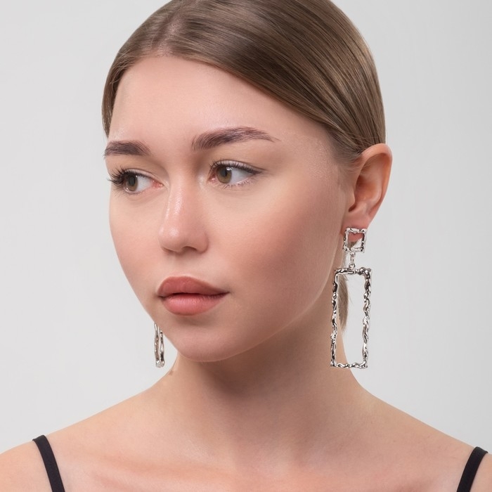 Серьги висячие &laquo;Фэнтази&raquo;, цвет серебро, 7,3 см