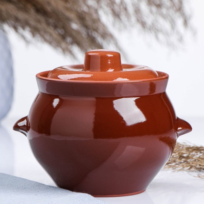 Горшок керамический для запекания  Горшок керамический для запекания "Кунгурский" с ручками 0,65л