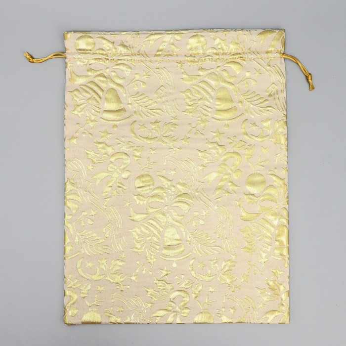 Мешочек подарочный парча «Новогодняя мелодия», тиснение, 30 х 40 см +/- 1.5 см, Новый год Мешочек подарочный парча «Новогодняя мелодия», тиснение, 30 х 40 см +/- 1.5 см, Новый год