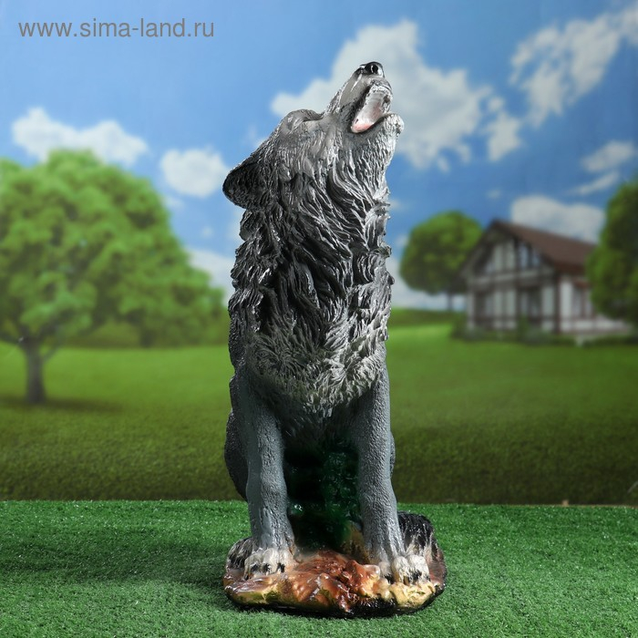 Садовая фигура  Садовая фигура "Волк воющий" 19х30х52см