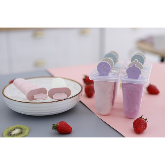 Форма для мороженого Доляна «Леденец», 15×12×12 см, 8 ячеек, цвет МИКС Форма для мороженого Доляна «Леденец», 15×12×12 см, 8 ячеек, цвет МИКС