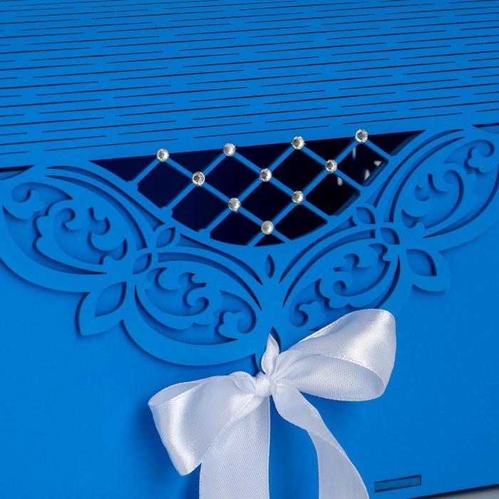 Семейный банк Семейный банк "Ажурный", со стразами, сине-белый, 23,5х17х20 см