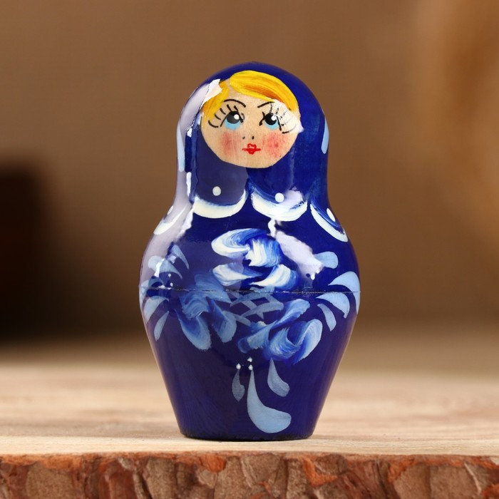 Матрёшка «Гжель», синее платье, 5 кукольная, 10 см Матрёшка «Гжель», синее платье, 5 кукольная, 10 см